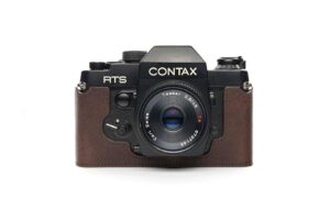 tp original handmade genuine real leather half camera case bag cover for contax rts rts ii rts2 coffee color