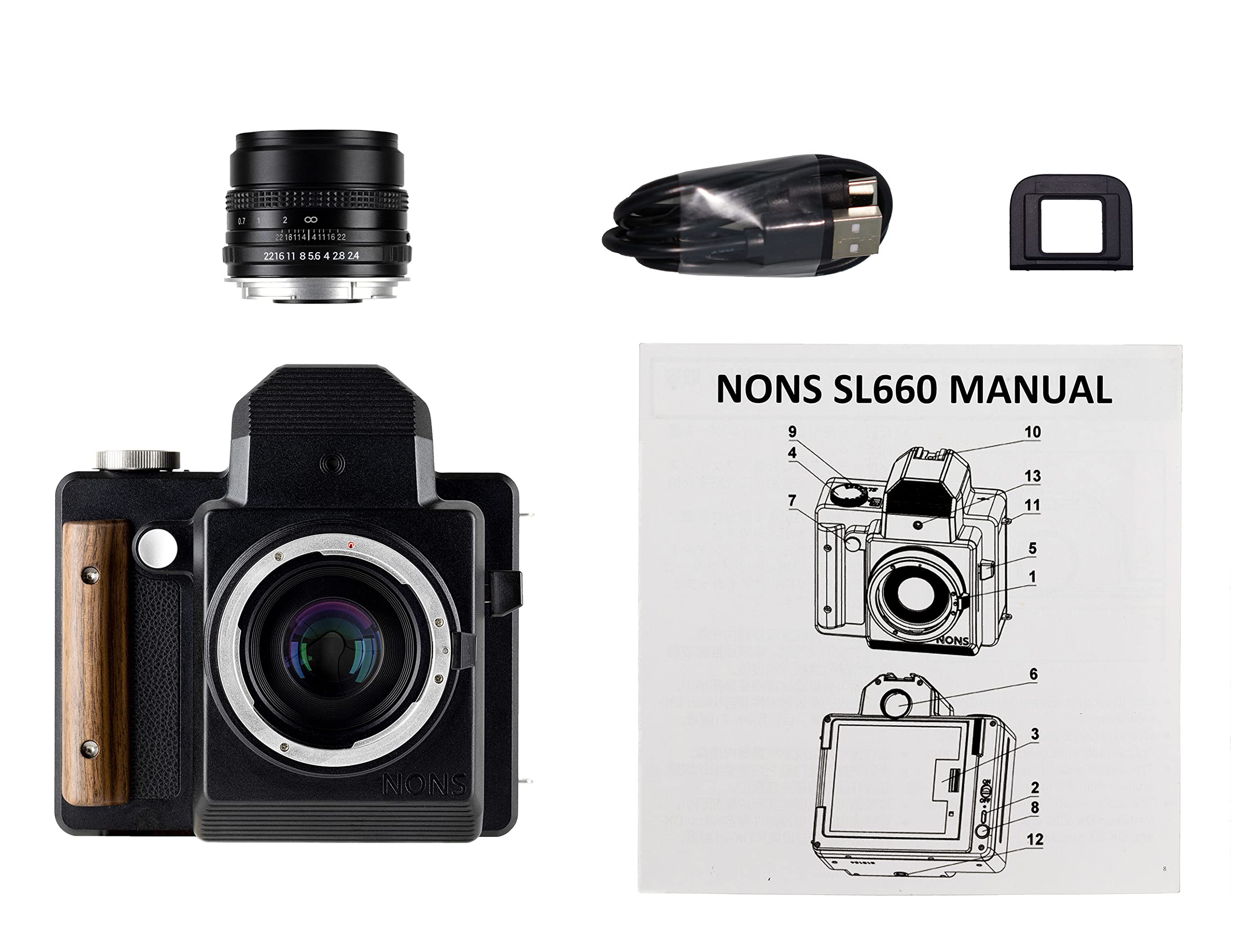 NONS SL660 Instant Camera - Interchangeable Lens EF Mount SLR Analogue Instant Camera (Contax-Yashica/CY-EF Adapter)