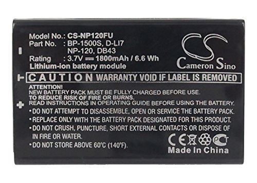 Battery Replacement for Kyocera Contax Tvs Digital, fit for BP-1500S