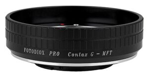 fotodiox pro lens mount adapter, contax g lens to micro four thirds (m4/3, mft) camera body with focus control, for olympus pen e-p1 & panasonic lumix dmc-g1, dmc-gh1, dmc-gf1