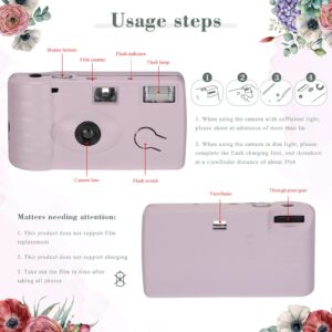 LEIFIDE 8 Pcs Disposable Camera Bulk for Wedding Single Use Camera One Time Camera for Photography with Flash Color Film for Wedding, Anniversary, Travel, Camp, Party Supplies (Cute Color)