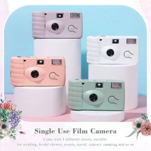 LEIFIDE 8 Pcs Disposable Camera Bulk for Wedding Single Use Camera One Time Camera for Photography with Flash Color Film for Wedding, Anniversary, Travel, Camp, Party Supplies (Cute Color)