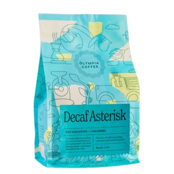 Olympia Coffee "Decaf Asterisk" Medium Roasted Fair Trade Whole Bean Coffee - 12 Ounce Bag