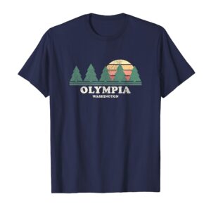 Olympia WA Vintage Throwback Tee Retro 70s Design T-Shirt