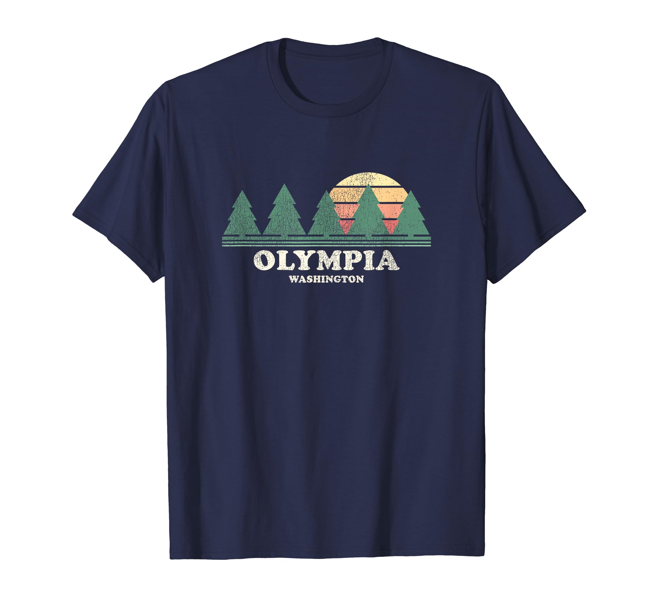 Olympia WA Vintage Throwback Tee Retro 70s Design T-Shirt