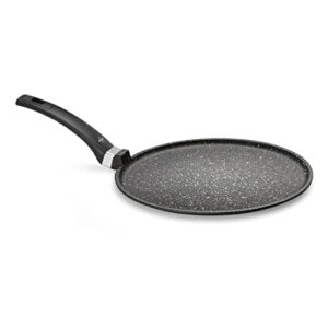 olympia hard cook 11.8 inch non-stick pfoa-free die-cast aluminum crepe pan, made in italy