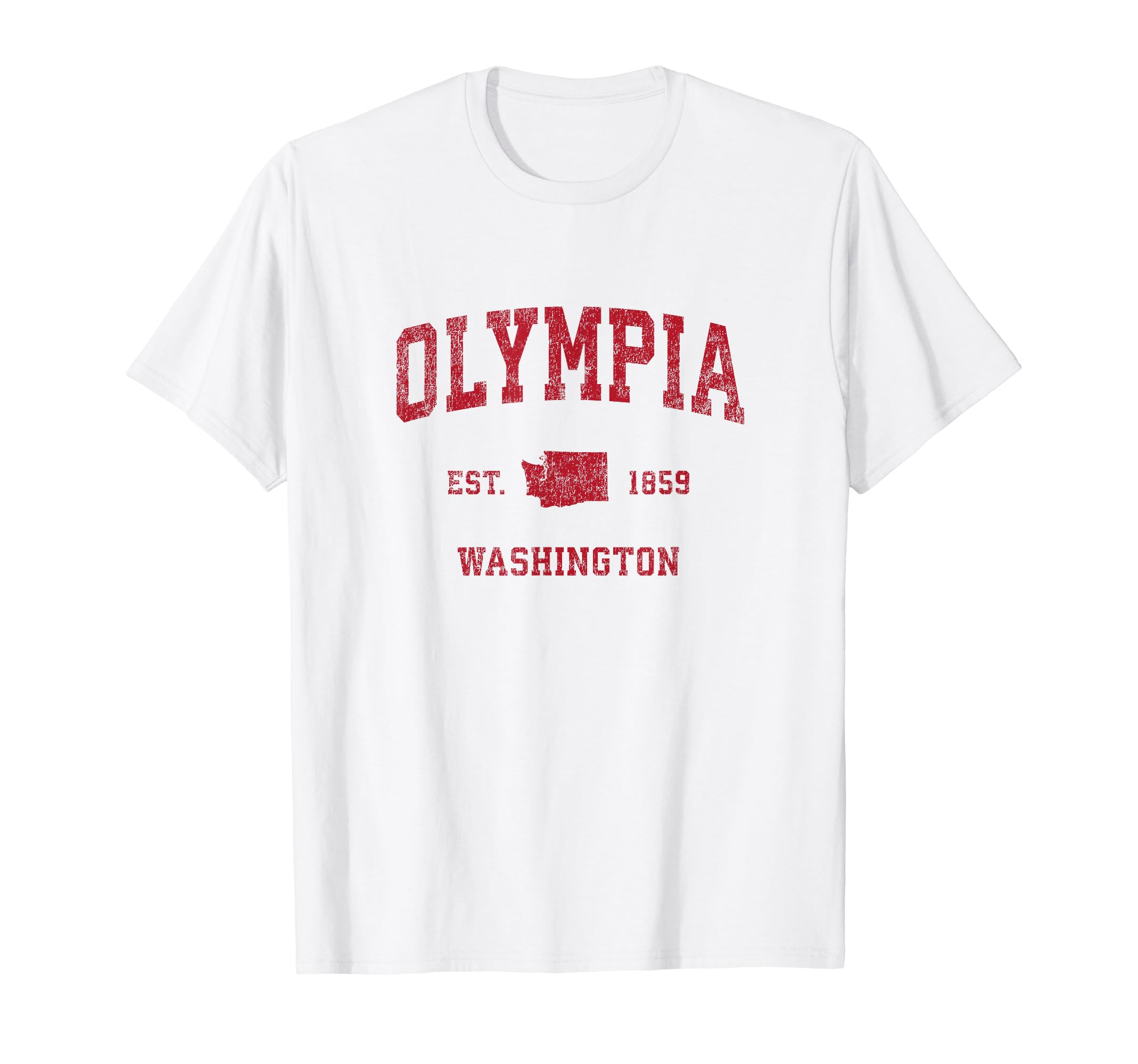 Olympia Washington WA Vintage Sports Design Red Print T-Shirt