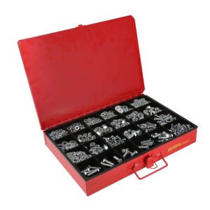 Olympia Tools 90-806 4-Drawer Hardware Organizer includes 2500-pieces Small Hardware, black/red