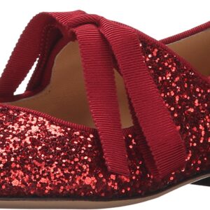 charlotte olympia Girl's Incy Olivia Little Kid, Red Glitter Fabric, 26 (US 9 Toddler) M