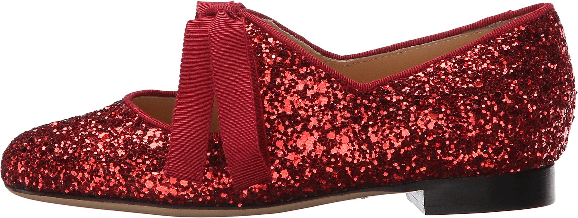 charlotte olympia Girl's Incy Olivia Little Kid, Red Glitter Fabric, 26 (US 9 Toddler) M