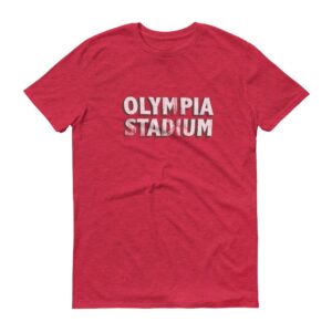 bygone brand olympia stadium short-sleeve t-shirt - detroit retro tees red xl