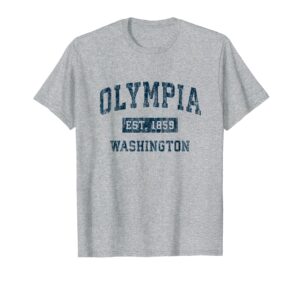 olympia washington wa vintage sports design navy print t-shirt