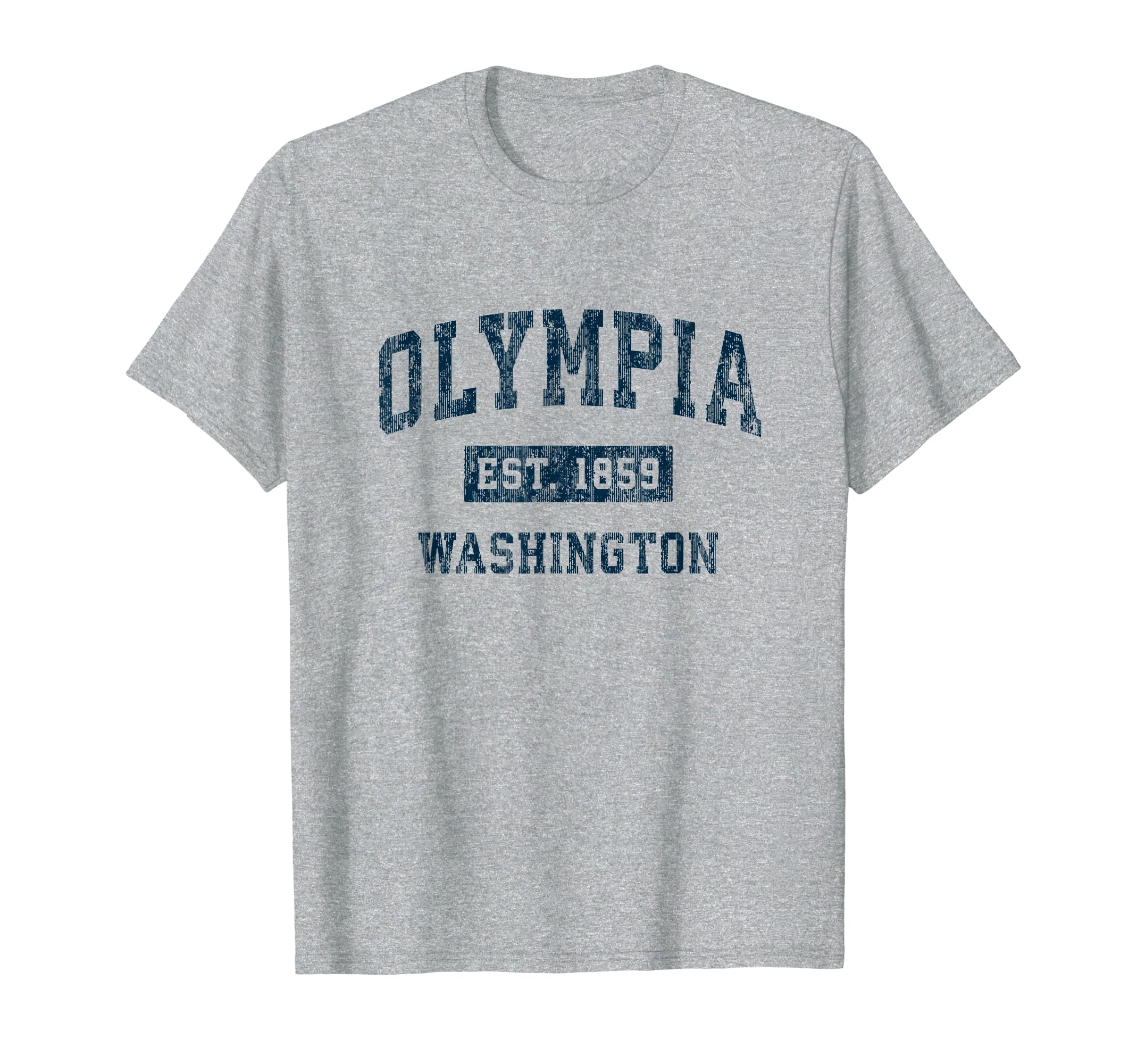 Olympia Washington WA Vintage Sports Design Navy Print T-Shirt