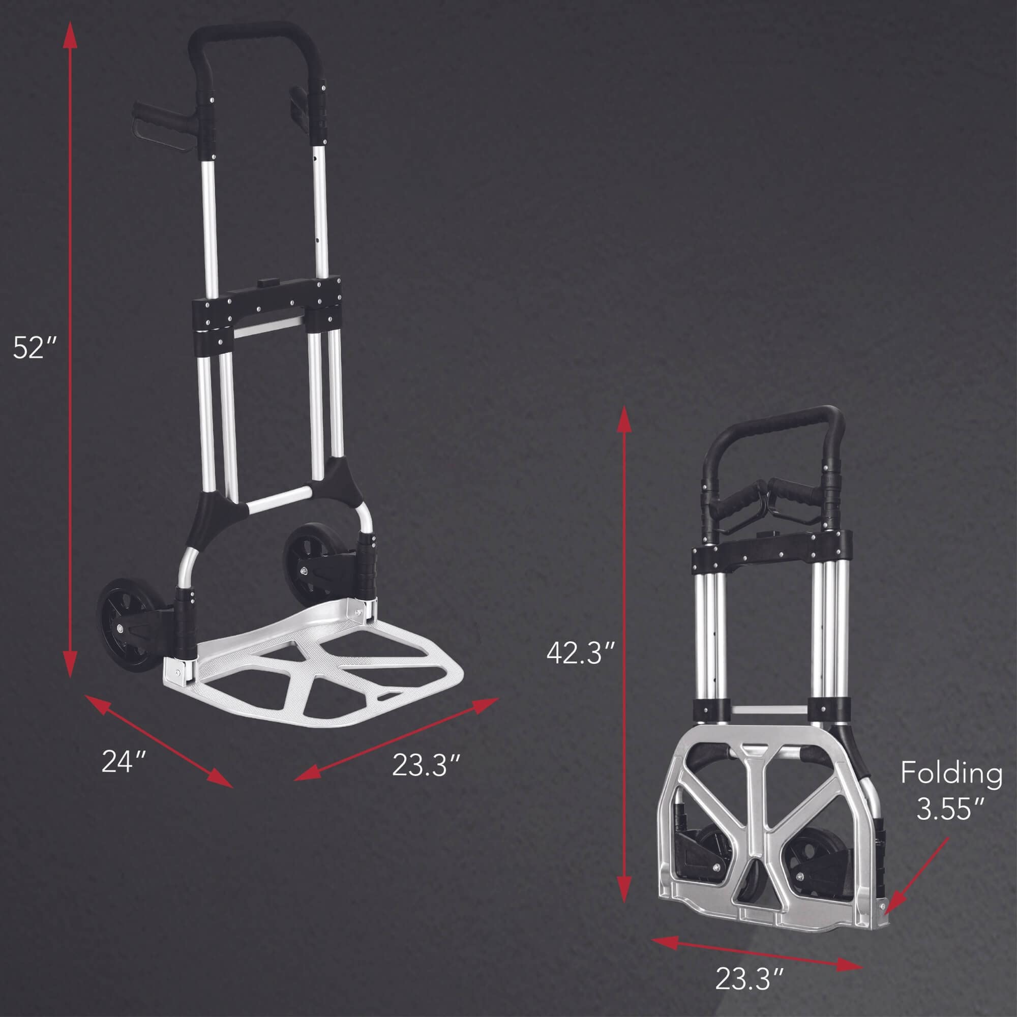 Olympia Tools 440 Lb Folding Hand Truck and Dolly with Telescoping Handle and Bungee Cord for Moving