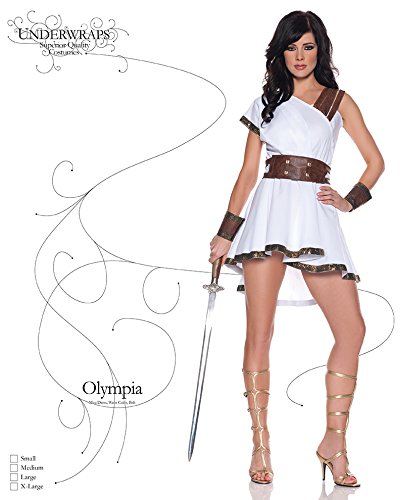 Underwraps Women's Sexy Gladiator Costume-Olympia, White, Large