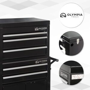 Olympia Tools 20-inch Rolling Tool Chest with Drawers - 5-Drawer Tool Chest Cabinet on Wheels Locking Storage Cabinets Garage Organizers for Workshop