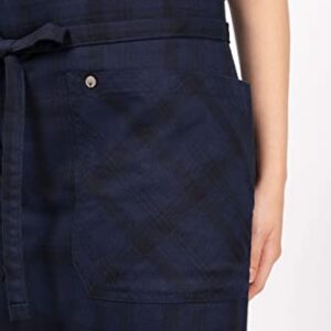 Chef Works Unisex Olympia Half Bistro Apron, Navy, One Size