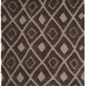 SAFAVIEH Olympia Shag Collection Area Rug - 5'1" x 7'6", Mushroom, Moroccan Boho Trellis Design, Non-Shedding & Easy Care, 1.2-inch Thick Ideal for High Traffic Areas in Living Room, Bedroom (OSG319C)