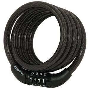 master lock bike lock cable with combination black, 8143d