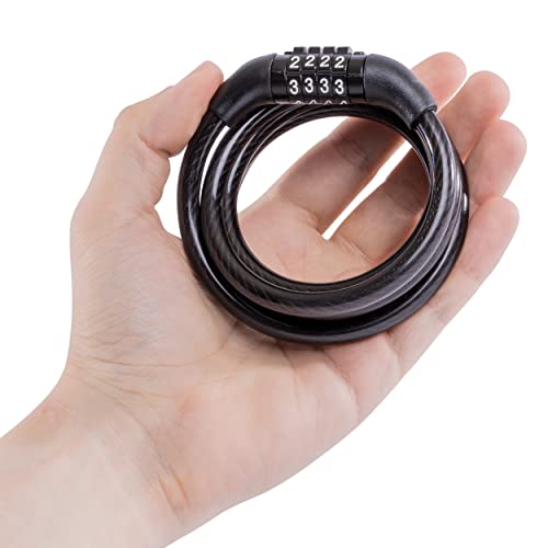 Master Lock Bike Lock Cable with Combination Black, 8143D