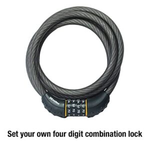 Master Lock Cable Lock, Set Your Own Combination Bike Lock, 6 ft. Long, Black, 8122D