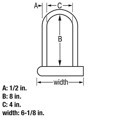 Master Lock 8170D, 6-1/8 inch U-Lock, Black