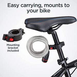 Schwinn Bike Key Lock in Braided Steel Cable, 2 Keys Included, 6 feet x 12mm Anti Theft Bicycle Lock, Security Level 3