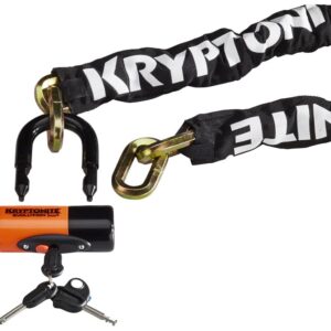 Kryptonite New York FAHGETTABOUDIT 1217 Bike Chain Lock, 5.5 FT Long 12mm Steel Chain Heavy Duty Anti-Theft Bicycle Chain Lock with Keys, Ultimate Security for E-Bike, Motorcycle, Scooter