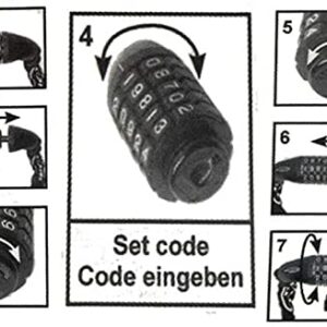 Bicycle Lock, Mountain Bike Anti-Theft Chain, Combination Lock, Suitable for Bicycles, Motorcycles and Electric Vehicles(Color:Black)