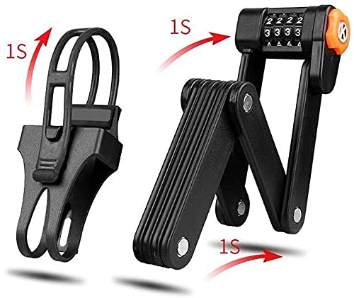 2 Pieces of Bicycle Code Lock, Tram Lock, Mountain Bike Portable Folding Lock, Portable Hinged Bicycle Lock