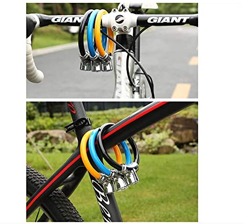 Bicycle Lock Portable Mini Ring Lock Anti-Theft Steel Cable Lock, Suitable for Mountain Road Bike Riding Equipment Accessories(Color:Blue)