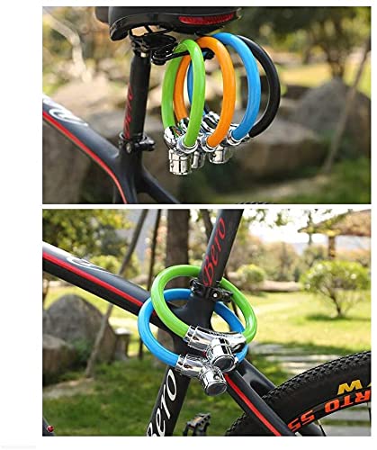 Bicycle Lock, Anti-Theft Steel Cable Lock, Portable Mini Ring Lock Mountain Road Bike Riding Equipment Accessories(Color:Black)