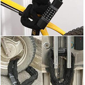 Bicycle Lock, Mountain Bike 5-Digit Combination Lock, Anti-Theft Lock, Chain Lock, Suitable for Electric Motorcycles, Gates(Size:120cm)