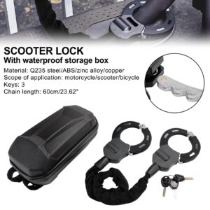 Areyourshop Motorcycle Bike Electric Scooter Lock with Key 60cm Chain Lock Anti Theft W/Bag