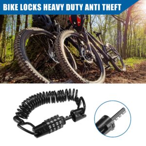 uxcell Adjustable Bike Chain Lock with 4 Digit Bike Lock Cable Anti Theft Bicycle Chain Lock Long Security Resettable Bike Cable Lock for Bike Bicycle