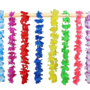 TSMJUWND Hawaiian Leis 100Pcs for Hawaii Tropical Luau Party Decoration(Colorful)