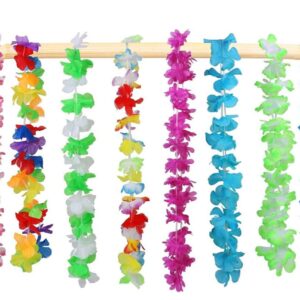 TSMJUWND Hawaiian Leis 100Pcs for Hawaii Tropical Luau Party Decoration(Colorful)