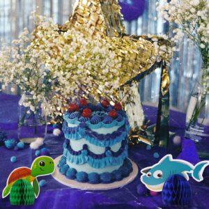 Zilphoba 9pcs Under the Sea Animal Decorations, Ocean Honeycomb Centerpiece for Themed Party Decorations, Table, Birthday, Beach, Baby Shower