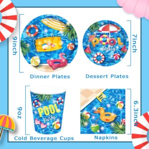 JeVenis 34 PCS Swimming Pool Party Supplies Pool Party Decoration Pool Birthday Party Banner Pool Party Tablecloth Swimming Pool Party Favors Beach Party Banner