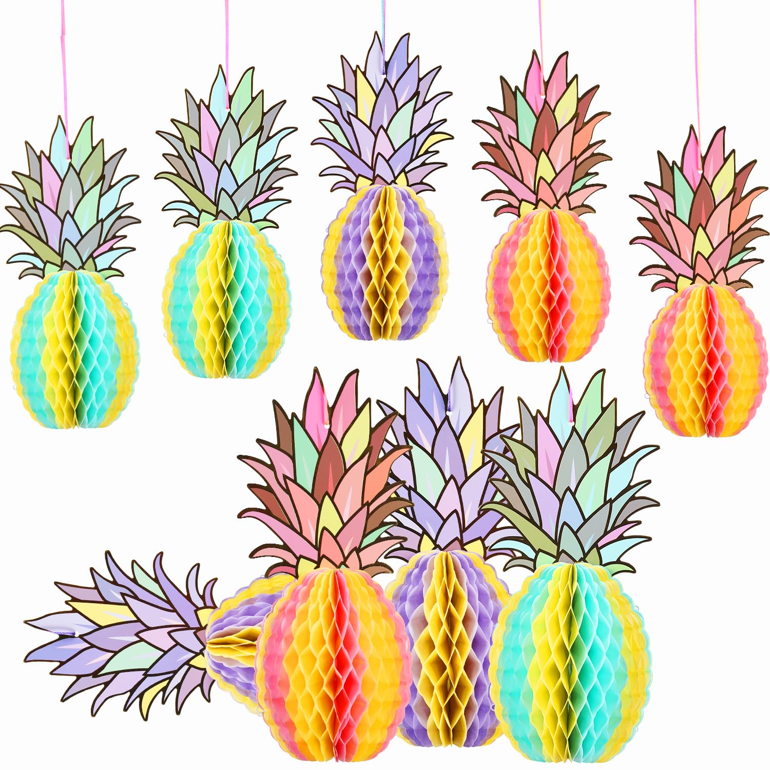 Pineapple Party Decorations Paper Honeycomb Centerpieces Table Decor for Hawaiian Luau Tiki Beach Summer Tropical Theme Birthday Baby Shower Wedding Retirement Party Decorations Supplies