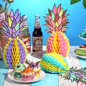 Pineapple Party Decorations Paper Honeycomb Centerpieces Table Decor for Hawaiian Luau Tiki Beach Summer Tropical Theme Birthday Baby Shower Wedding Retirement Party Decorations Supplies