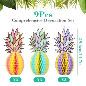 Pineapple Party Decorations Paper Honeycomb Centerpieces Table Decor for Hawaiian Luau Tiki Beach Summer Tropical Theme Birthday Baby Shower Wedding Retirement Party Decorations Supplies