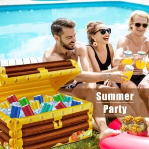 Inflatable Treasure Chest Cooler Blow up Drink Cooler Pirate Party Decorations for Beach Poolside Retro Theme Party Decors (2 Pieces)