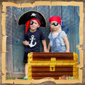 Inflatable Treasure Chest Cooler Blow up Drink Cooler Pirate Party Decorations for Beach Poolside Retro Theme Party Decors (2 Pieces)