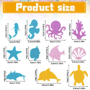 Whaline 300Pcs Sea Theme Confetti Sea Animal Table Confetti Glitter Starfish Turtle Dolphin Seagrass Table Decorations for Birthday Party Scatter Beach Theme Party Wedding Decorations DIY Crafts