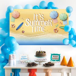 Summer Beach Decorations for Party 70.8 * 43.3 in Hawaiian Party Banner Surfboard Background for Birthday Summer Themed Party Supplies Favors