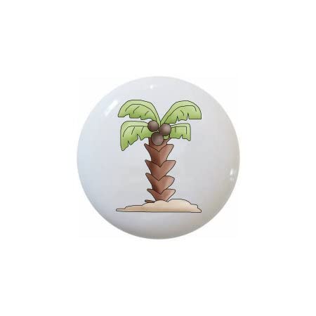 Seashore Whimsical - Sandy Beach Seaside DECORATIVE Ceramic Dresser Drawer PULLS Cabinet Cupboard KNOBS (Palm Tree)