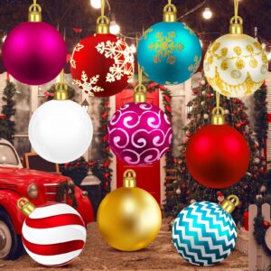 20 Packs Inflatable Ball Christmas Ornaments 9 Inch Giant Inflatable Christmas Ball Outdoor Christmas Decoration Xmas Blow Up Large PVC Ball for Christmas Tree Holiday Yard Lawn Porch Decor