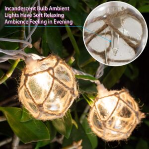 Nautical Fish Float String Lights Outdoor, Beach String Lights Set of 10 Clear G50 Ball Nautical Float Lights String for Room Wall Decor Outdoor Patio Decorations