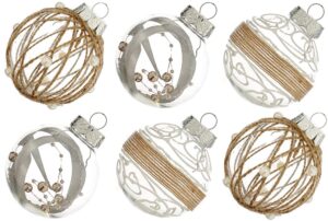 xmasexp christmas ball ornaments set-70mm/2.76" beige large shatterproof pastic farmhouse xmas tree decoration delicate hanging ornaments (12 counts,beige)